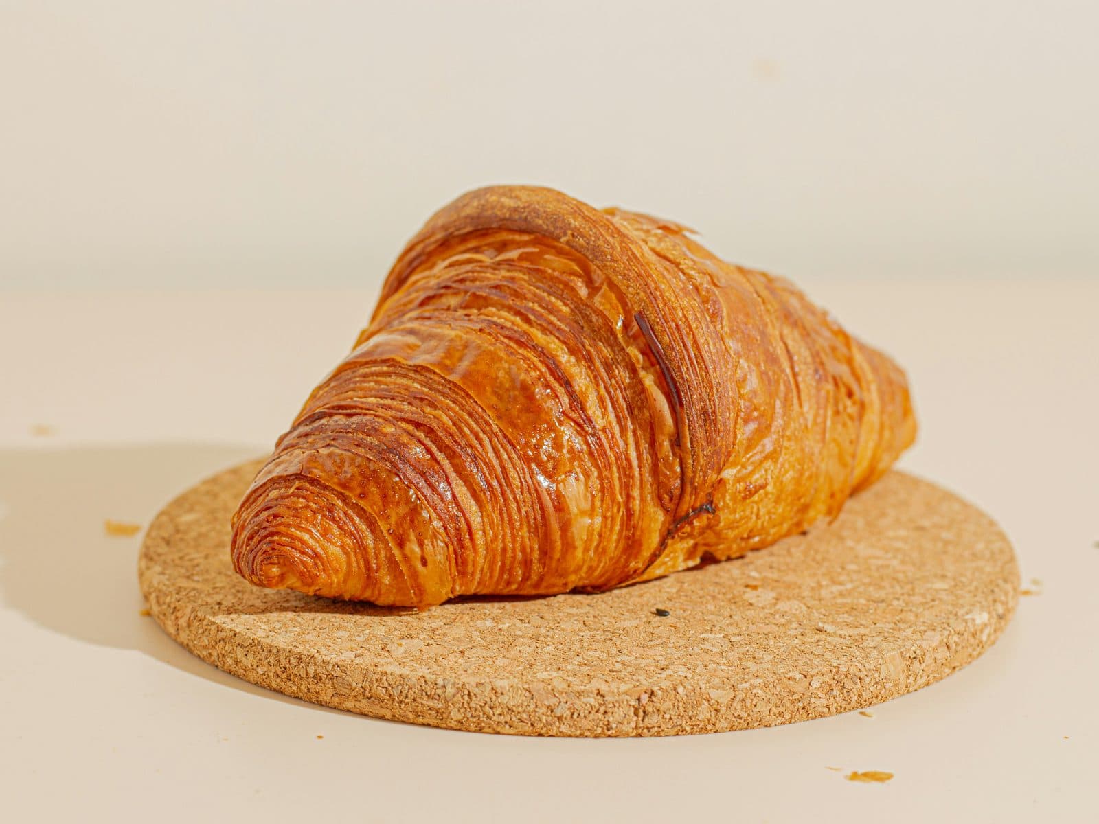 Croissants cooling on a rack